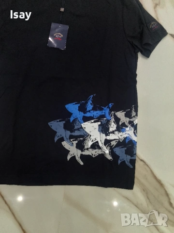 Мъжка тениска Паул Шарк М последен размер в черен цвят , снимка 3 - Тениски - 53169392