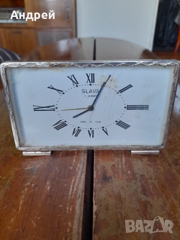 Настолен часовник,будилник СЛАВА,SLAVA #15, снимка 2 - Антикварни и старинни предмети - 52724151