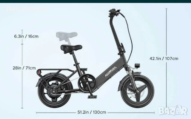 Чисто нов сгъваем електрически велосипед, снимка 2 - Велосипеди - 54254808