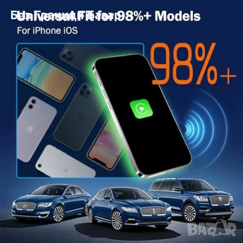 Нов CarPlay Wireless адаптер USB стабилна връзка Wi-Fi+Bluetooth iPhone, снимка 3 - Друга електроника - 53738584