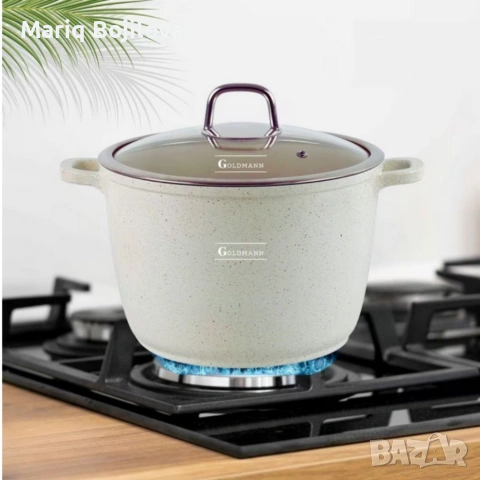 Дълбока тенджера Goldmann GM-0624B с мраморно покритие, 24 см, 6.2 л, индукция, снимка 5 - Съдове за готвене - 53048869