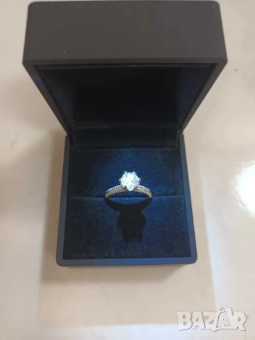 Сребърен пръстен с цирконий, проба 925, НОВ, размер 6, размер 7