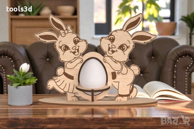 Лазерно изрязани и гравирани стойки за Великденски яйца.