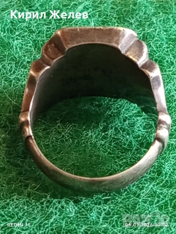 Винтидж сребърен пръстен с монограм орнаментиран майсторска ръчна изработка 51815, снимка 4 - Пръстени - 53003050