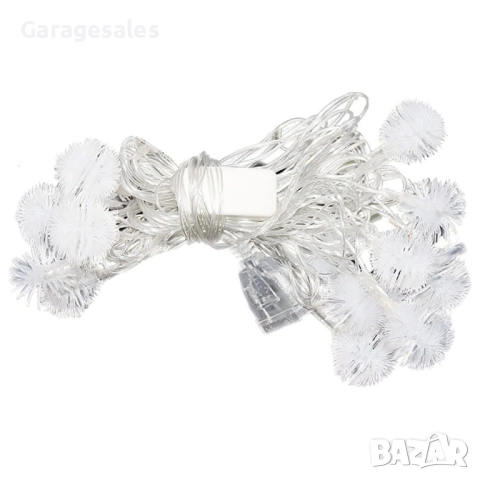 Многоцветни коледни LED лампички с топчета с щепсел- Многоцветни, дължина - 5м ,28 бр. лампички., снимка 2 - Декорация за дома - 52092704