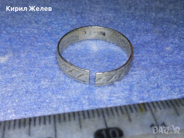 СТАРИНЕН ОРНАМЕНТИРАН АНГЛИЙСКИ СРЕБЪРЕН ПРЪСТЕН ХАЛКА СРЕБРО STERLING SILVER РЕГУЛИРУЕМ 39992, снимка 7 - Антикварни и старинни предмети - 46222882