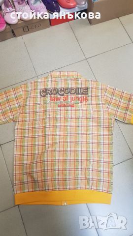 Продавам интересна мъжка риза жълто каре с цип, снимка 3 - Ризи - 45543673