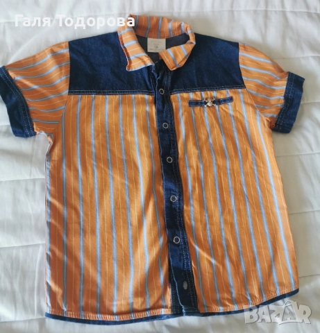 Детска риза с къс ръкав 128см
