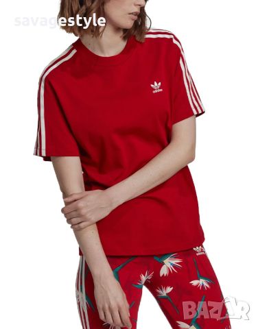 Дамска тениска ADIDAS x Thebe Magugu Tee Red, снимка 1 - Тениски - 45892326