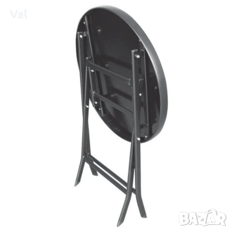 Маса Muhler D60xH74cm, сгъваема, стъклен плот