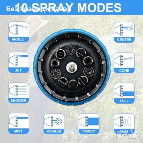 Нов Разтягащ се маркуч за поливане 30 метра 10 режима комплект с пистолет и стойка, снимка 5 - Напояване - 54107924