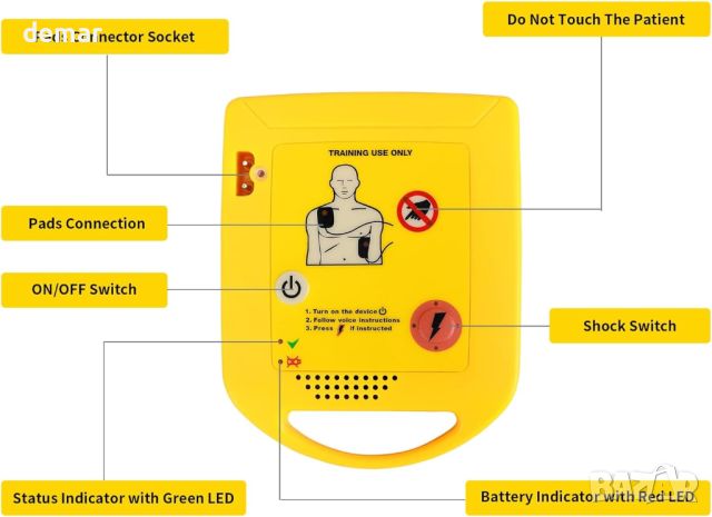 Mini AED Trainer, дефибрилатор за обучение (XFT-D0009), снимка 5 - Друга електроника - 46174264