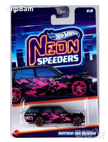 Оригинална количка Hot Wheels Neon Speeders - Datsun 510 Wagon