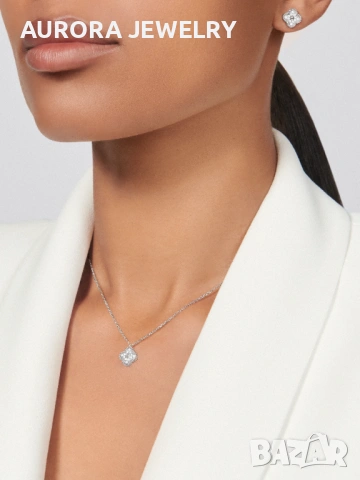 Van Cleef & Arpels VCA Silver Diamond Sweet Alhambra Дамски Обеци, снимка 4 - Обеци - 53399163