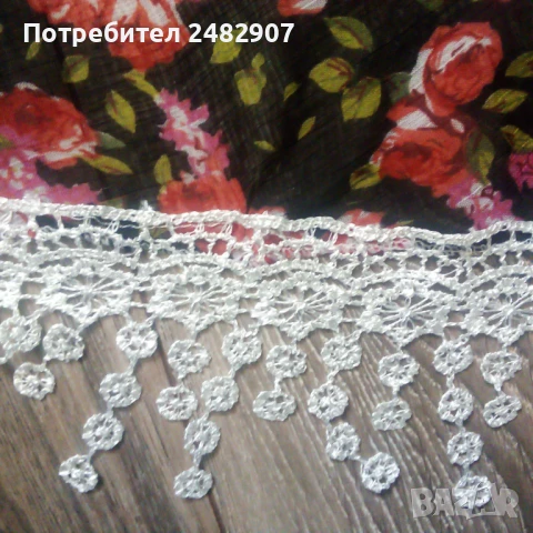 Ефектен дамски шал с дантела, снимка 6 - Шалове - 51273066