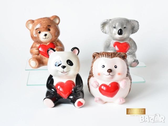 Декоративна Кашпа Мече със Сърце / Керамична Саксия за Цверя и Сукуленти / Подарък за Дете, снимка 12 - Декорация за дома - 52404092