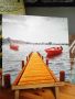 картина пано Езеро с лодки от Италия, снимка 2