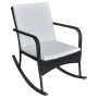 vidaXL Градински люлеещ се стол, черен, полиратан（SKU:42493, снимка 1 - Столове - 45008701