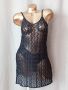 М Черна плетена дантелена рокля, снимка 1 - Рокли - 45261482