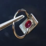 Сребърен пръстен с Vivid red Рубин и сертификат , снимка 5