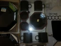 Чисто ново !Сервиз 72 части от 80-години Arcoroc Crystal Octime black France, снимка 8