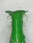 Винтидж зелена стъклена ваза. №5395, снимка 2
