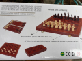 Шах в кожена кутия с дървени фигури + магнит , снимка 9