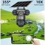 Автономна 4G 4К соларна камера с SIm карта и 4 обектива 12MP (4×3MP), снимка 6