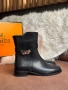 Hermes Дамски Черни Кожени Боти Хермес Код E819, снимка 3