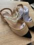 Беж бежови обувки  пантофки с перли , снимка 4