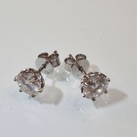 Дамски сребърни обеци с брилянти , снимка 7 - Обеци - 45332263