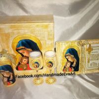 Подарък за Кръстници- Книга икона /+ снимка/ и поздрав по избор, снимка 5 - Подаръци за кръщене - 41468150