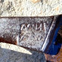 Стара ръчно кована ножица с маркировка , снимка 5 - Антикварни и старинни предмети - 45133924