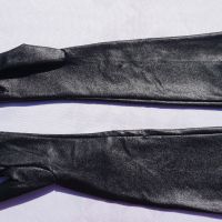 Дълги Черни Ръкавици От Изкуствена Кожа Размер S, снимка 8 - Ръкавици - 45483178