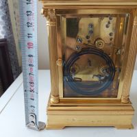Френски бронзов каретен часовник-репетир/French Carriage Clock with Repeater/14 days, снимка 11 - Стенни часовници - 45285325
