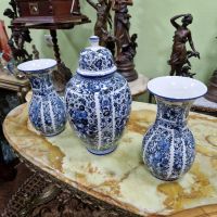 Уникален комплект антикварни колекционерски холандски порцеланови вази Delft , снимка 5 - Вази - 45220144
