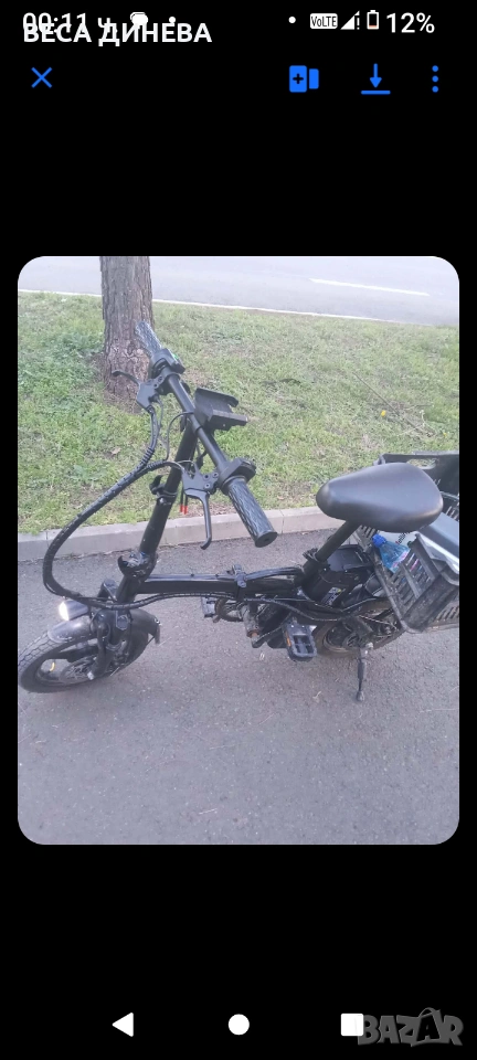 продавам мини сгъваемо електрическо колело 14 инча, снимка 1