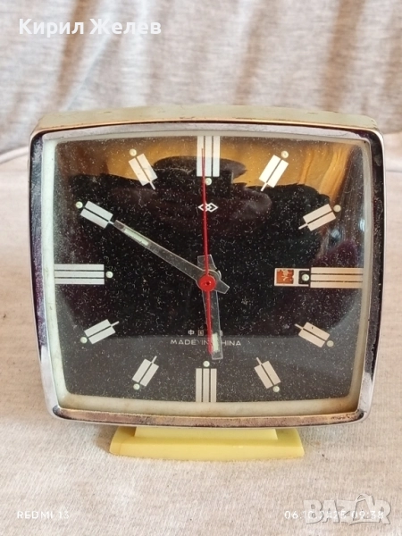 Стар механичен будилник CHINA рядък за КОЛЕКЦИЯ ДЕКОРАЦИЯ 49184, снимка 1