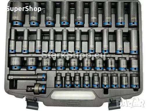  Професионален Комплект Ударни Стандартни + Дълбоки Вложки 40 части 1/2″ KRAFTWELLE, снимка 1