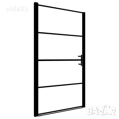 vidaXL Врата за душ, закалено стъкло, 81x195 см, черна(SKU:145671, снимка 1