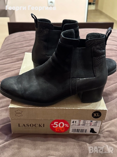 Дамски боти, естествен набук, снимка 1