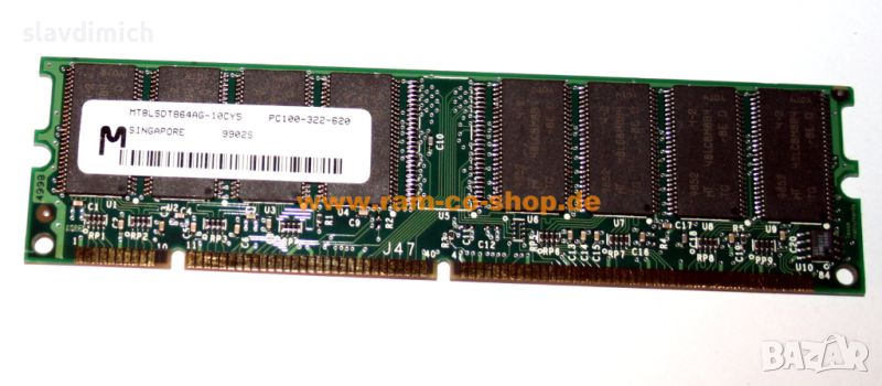 Продавам Рам Ram памет за компютър Micron Mt8lsdt864ag-10cy5 SDRAM 64MB 100 Mxz, снимка 1