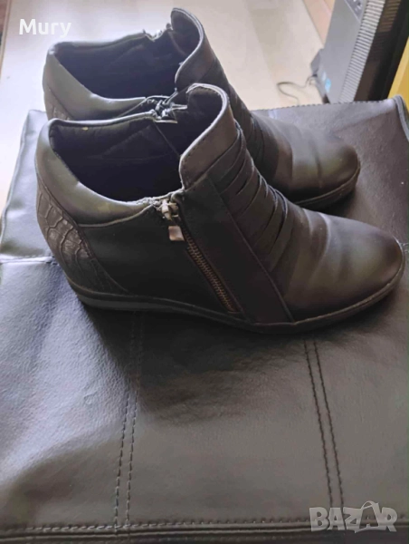 Черни боти със скрита платформа, снимка 1