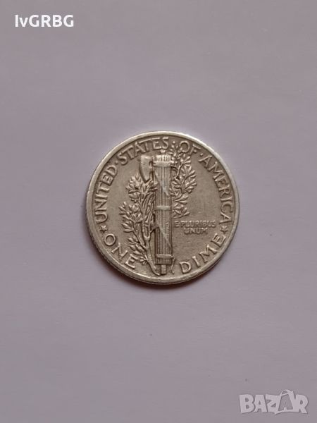 1 дайм САЩ 1941 ВСВ 1 дайм 1941 САЩ  Американска монета от Втората световна война СРЕБРО , снимка 1