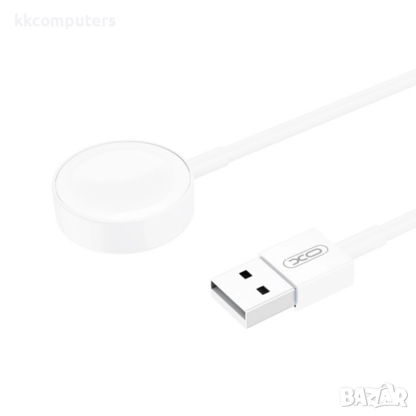Безжично магнитно зарядно за часовник Apple iWatch XO CX012 с USB кабел, Бял, снимка 1