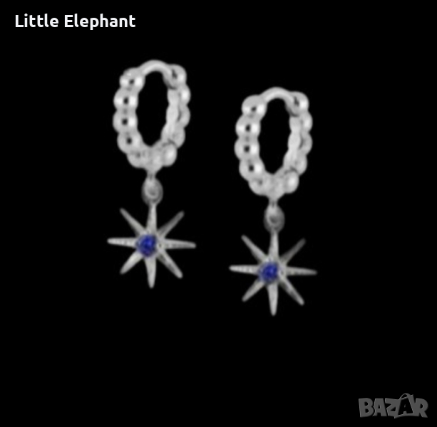 Outlet Sale Висящи обеци с топчета и висящи звезди"Sparkle blue"/нови, снимка 1