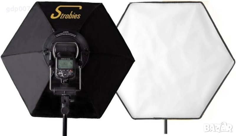 Бързоразгъваем шестоъгълен софтбокс 50 см. за репортажни светкавици, снимка 1
