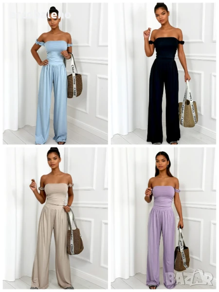 Дамски комплект от топ и панталон от вискоза Sicilia, 4цвята , снимка 1