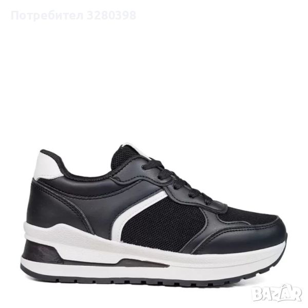 Спортно елегантни дамски маратонки на платформа модел: АBC-380 black, снимка 1