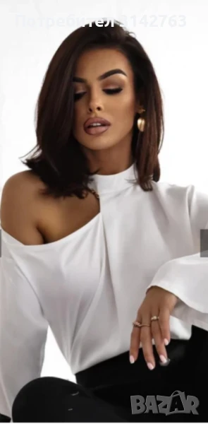 Нова бяла риза с отворено рамо. XL/XXL, снимка 1